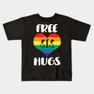 Free Sis Hugs - White Text Kids T-Shirt